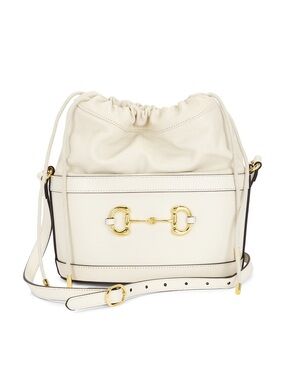 Gucci Horsebit 1955 Bucket Bag in Mystic White